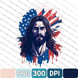 Patriot Jesus Png, Red White And Blue For July 4th Flag Patriot Png, Patriotic Png, Independence Day Png