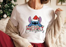 Merry Christmas Stitch Detailed Shirt, Gift For Christmas, Disney Christmas T Shirt, Christmas Is My Favorite, Stitch