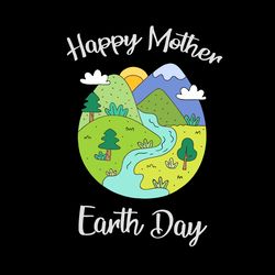 Happy mother earth day with earth and blue sky illustration