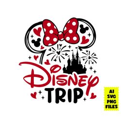 Disney Trip Mom Svg, Minnie Mouse Svg, Minnie Svg, Mom Svg, Heart Svg, Castel Svg, Disney Svg, Ai Digital File