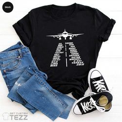 Aviation Shirt, Aviation Alphabet Phonetic Shirt, Alphabet Flying Pilot Gift, Gifts for Pilot Shirt, Airline Pilot Shirt