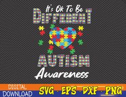 Different Autism Awareness Month Heart Puzzle Pieces Svg, Eps, Png, Dxf, Digital Download