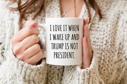 I Love When I Wake Up In The Morning And Donald Trump Is Not President Mug, Trump CoF