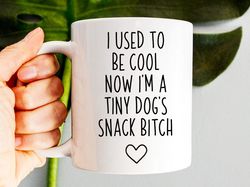 I Used To Be Cool Now Im A Tiny Dogs Snack Bitch, Dog Mom Mug, Funny Gift For Mom, Fu