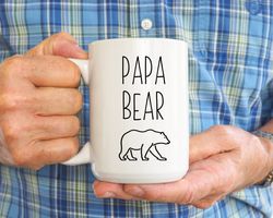 Papa Bear Daddy Mug, Funny Fathers Day Mug, Gift For Dad From Daughter, Papa Bear Mug
