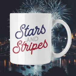 Stars And Stripes Coffee Mug Microwave and Dishwas
