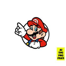 Mario Svg, Mario Logo, Super Mario Svg, Mario Funny Svg, Mario Character Svg, Game Svg, Cartoon Svg, Ai Png Digital File