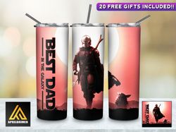 Aprilbrimer Tumbler, Best Dad In The Galaxy Skinny Tumbler,Sublimation Straight Tapered Wrap Father's Day Skinny Tumbler