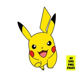 Pokemon Svg, Funny Pikachu Svg, Pikachu Svg, Pokemon Pikachu Svg, Cartoon Svg, Pokemon Digital File, Ai Digital File
