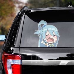 konosuba sticker, konosuba decal for car, anime decal, anime sticker, aqua sticker for car, manga decal for car