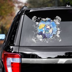 konosuba sticker, konosuba decal for car, anime decal, aqua sticker for car, manga decal for car, anime sticker