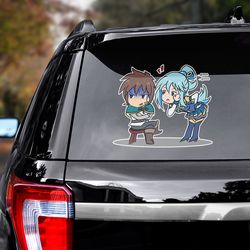 konosuba decal for car, konosuba sticker, anime sticker, aqua sticker for car, manga decal for car, anime decal