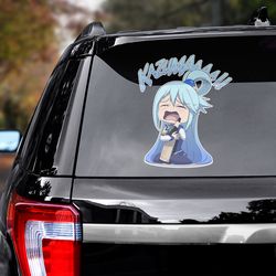 anime decal, konosuba sticker, anime sticker, aqua sticker for car, manga decal for car, konosuba decal for car
