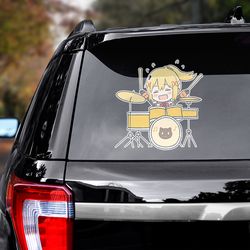 konosuba sticker, anime decal, anime sticker, darkness sticker for car, manga decal for car, konosuba decal for car