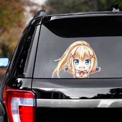 konosuba decal for car, konosuba sticker, anime decal, darkness sticker for car, manga decal for car, anime sticker
