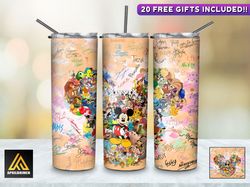 Aprilbrimer Tumbler, Cartoon Character Signatures Collection Skinny Tumbler, Sublimation Straight Tapered Skinny Tumbler