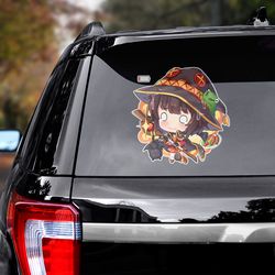konosuba sticker, anime decal, anime sticker, megumin sticker for car, manga decal for car, konosuba decal for car
