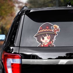 konosuba sticker, konosuba decal for car, anime decal, anime sticker, manga decal for car, megumin sticker for car