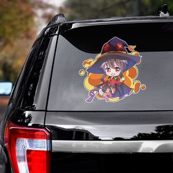 anime decal, konosuba sticker, konosuba decal for car, anime sticker, manga decal for car, megumin sticker for car