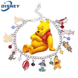 Disney Cartoon Winnie Bracelet Pooh Bear Tigger Enamel Pendant Bracelet for Kids Birthday Accessories