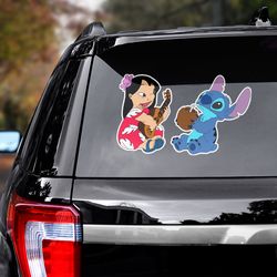 lilo and stitch decal for car, lilo and stitch sticker, movie sticker, movie sticker for car, movie decal