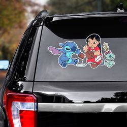 lilo and stitch decal for car, movie decal, movie sticker, movie sticker for car, disney crocs, lilo and stitch sticker