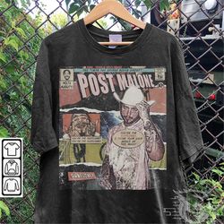 Post Malone Comic Shirt, 90S Vintage Merch Book Art Into The Spider Verse Album World Tour Tickey 2023 Graphic Tee Gift