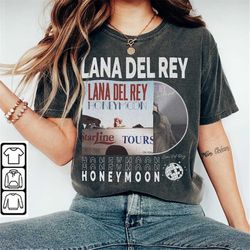 Lana Del Rey Music Shirt, Vintage Lana Del Rey Album Honeymoon World Tour 2023 Tickets  Y2K 90s Gift For Fan L805M