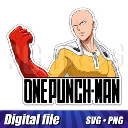 One punch-man, Svg and png, 300 dpi, clipart anime image, One punch-man cricut, digital print, vector art, sticker image