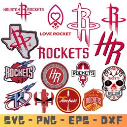 HOUSTON ROCKETS NBA BUNDLE SVG, PNG, DXF, EPS - HOUSTON ROCKETS NBA Logo - Instant Download