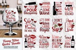 Funny Wine Quotes Bundle Svg