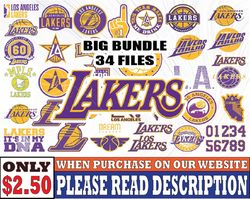 Bundle 34 Files Los-Angeles-Lakers Baseball Team SVG, Lakers svg, N B A Teams Svg, N B A Svg, Png, Dxf, Eps, Instant .
