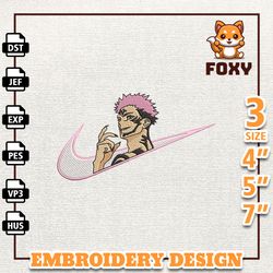 Nike Yuji Itadori Anime Embroidery Design, Nike Anime Embroidery Design, Best Anime Embroidery Design, Instant Download