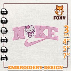 Nike Hello Kitty Embroidery Design, Nike Anime Embroidery Design, Best Anime Embroidery Design, Instant Download