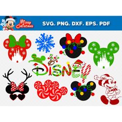 Christmas Mickey 300 Clipart Bundle svg, xmas cartoon sublimation, PNG file for Christmas Mouse bundle, /