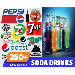 Soda Drinks SVG Bundle 250 Coca Cola Fanta Sprite vector svg, eps, dxf, png high res, jpg, pdf, webp Cricut &  /