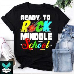 Ready To Rock Middle School Vintage T-Shirt, Gamer Shirt, Back To School Shirt, Primary School Shirt, School Day Shirt,