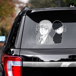anime decal, mob psycho 100 sticker, mob psycho 100 decal for car, anime sticker for car, anime sticker