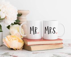 Mr and Mrs mugs, wedding gift, anniversary gift,