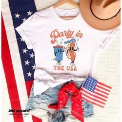 Party in the USA Shirt | Retro, Hippie, Vibes, Boho, Groovy, Patriotic Shirt, Fourth Of July Shirt, American Shirts, Jul