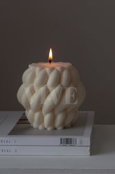 Knot Candle |  Interwoven Knit Pillar Candles | Twisted Knot Candle | Knit Candle | Decor Candle | Housewarming Gift