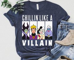 Chillin Like a Villain Shirt, Disney Villains Group Characters Tee, Walt Disney