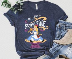 Disney Alice Its Always Snack Time Shirt,  Mickey Snacks Alice In Wonderland Tee