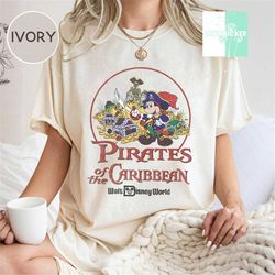 Vintage Pirates of the Caribbean Comfort Color Shirt, Mickey Pirates Shirt, Mickey Caribbean Shirt, Disneyworld Trip 202