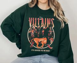 Retro Disney Villains Group Sweatshirt, Scar Evil Queen Maleficent Hades Jafar T