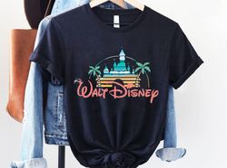Vintage Walt Disney Flamingo Logo Shirt, Disney Castle Summer Beach Tee, Disneyl