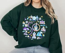 Walt Disney World 50th Anniversary Sweatshirt, Disney Park Shirt,  Magic Kingdom