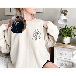 custom portrait sweatshirt, outline photo shirt, custom photo, custom portrait, couple hoodie, valentines day sweatshirt