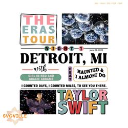 Detroit Michigan Eras Tour Taylor Swift PNG Silhouette File