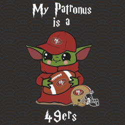 Baby Yoda My Patronus Is A 49ers Svg, Sport Svg, San Francisco 49ers Svg, Baby Yoda 4